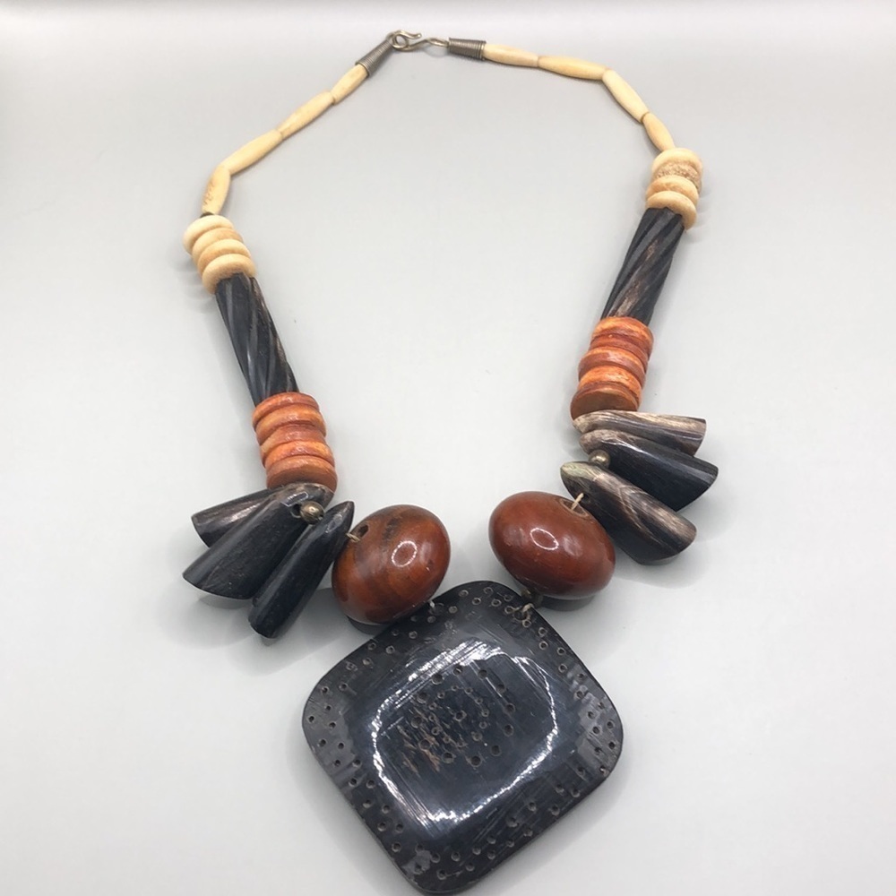 Vintage Big Statement Necklace Boho Rustic Tribal Festival Style Unique